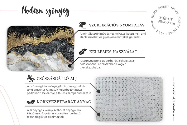 Moderni tepih Abstraktni valovi v modrih odtenkih