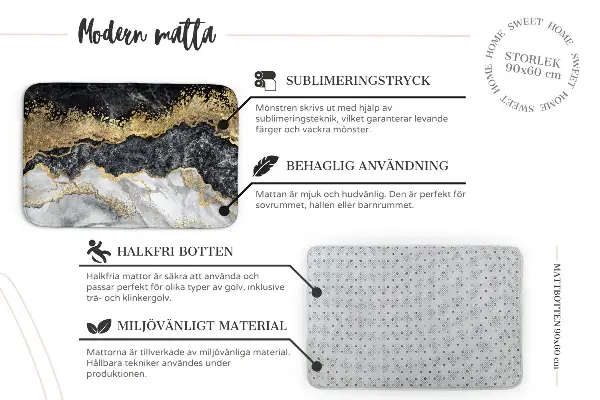 Moderni tepih Črni marmor