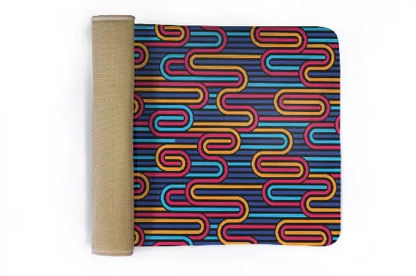 Moderni tepih Pisani retro geometrijski vzorci