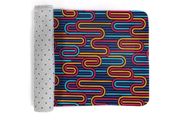 Moderni tepih Pisani retro geometrijski vzorci