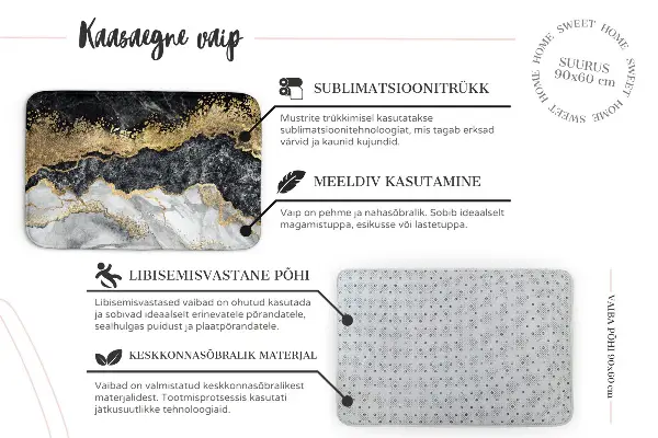 Preproga Marmorni vzorec v sivih in oranžnih odtenkih