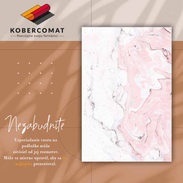 Vinilna preproga Beli in roza marmor