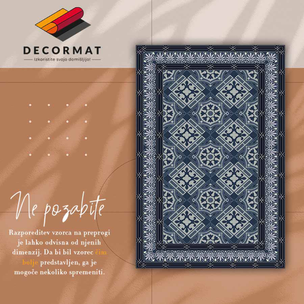PVC preproga Mornarsko modra talavera