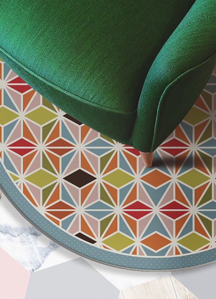 Okrogla vinilna preproga Izvleček kaleidoskopa