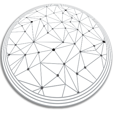 Okrogla vinilna preproga Geometrijska mreža