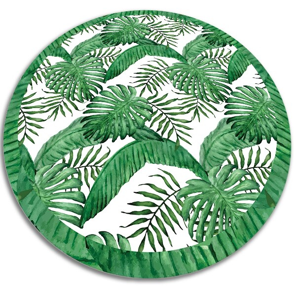Okrogla vinilna podloga Palm listi