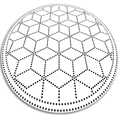 Okrogla vinilna preproga Tri -dimenzionalne kocke