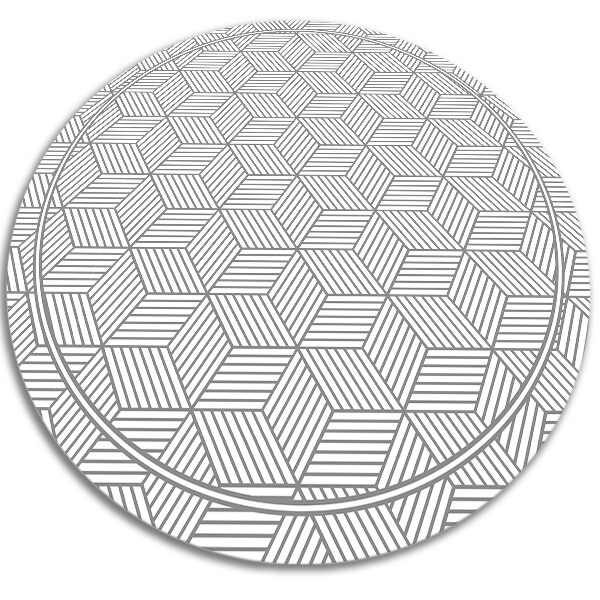 Okrogla vinilna preproga Geometrijska kocka
