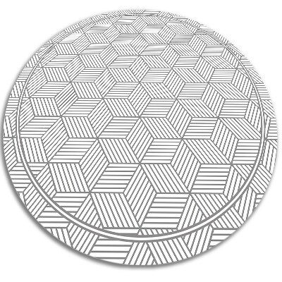 Okrogla vinilna preproga Geometrijska kocka