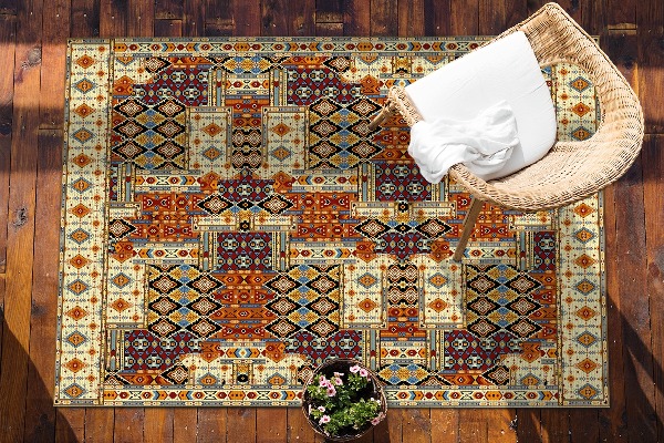 Zunanja preproga Geometrijsko patchwork