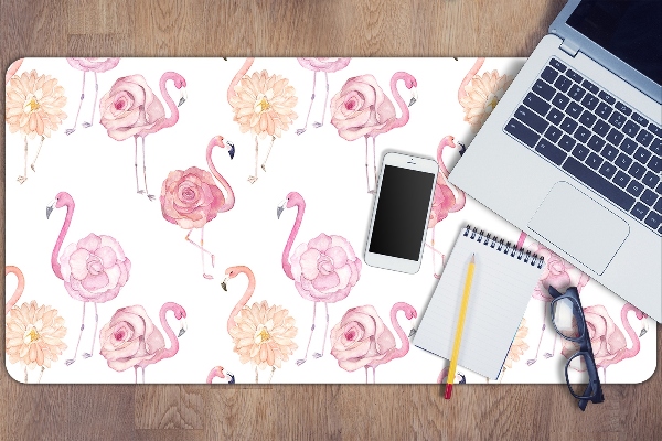Namizna podloga Flamingos and flowers