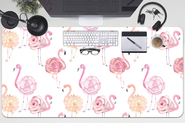 Namizna podloga Flamingos and flowers