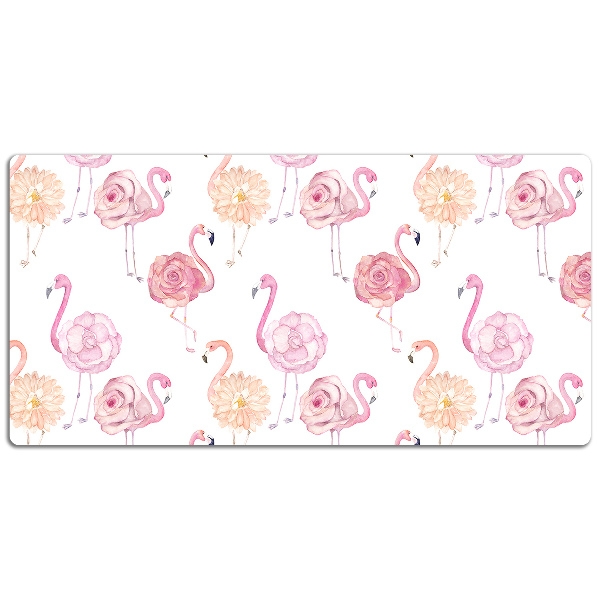 Namizna podloga Flamingos and flowers