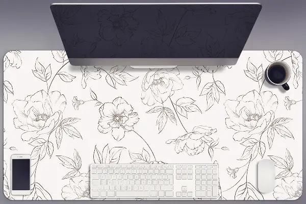 Podloga za pisalno mizo Sketched flowers