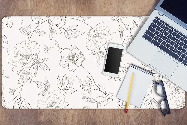 Podloga za pisalno mizo Sketched flowers