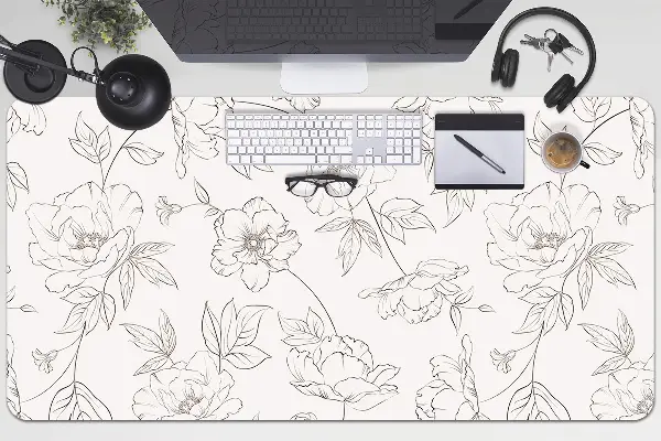 Podloga za pisalno mizo Sketched flowers