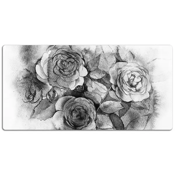 Podloga za pisalno mizo Black and white roses