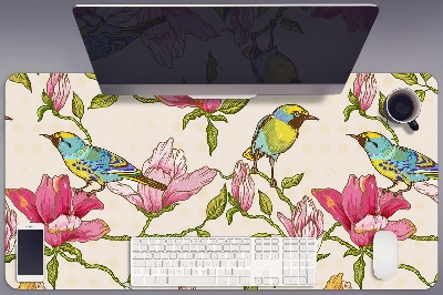 Podloga za pisalno mizo Ptice v rožah