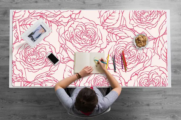 Podloga za pisalno mizo Vrtnice doodle