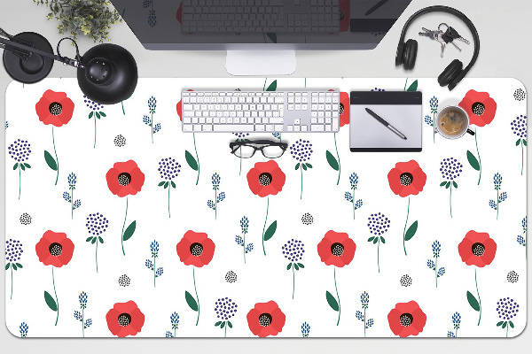 Namizna podloga Red field of poppies