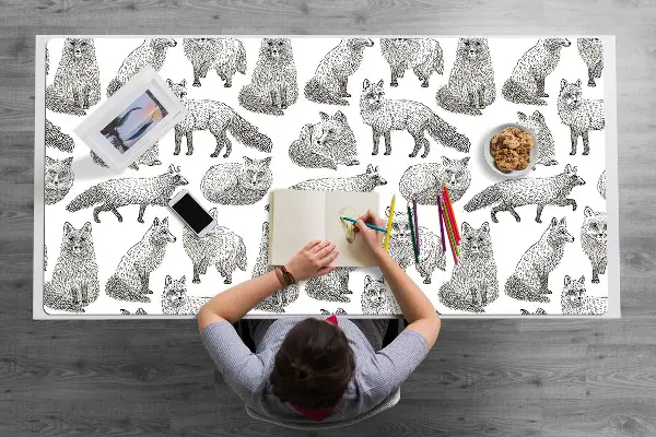 Podloga za pisalno mizo Drawn foxes