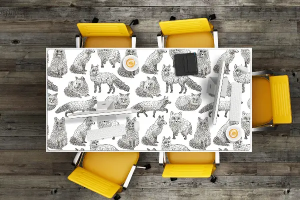 Podloga za pisalno mizo Drawn foxes