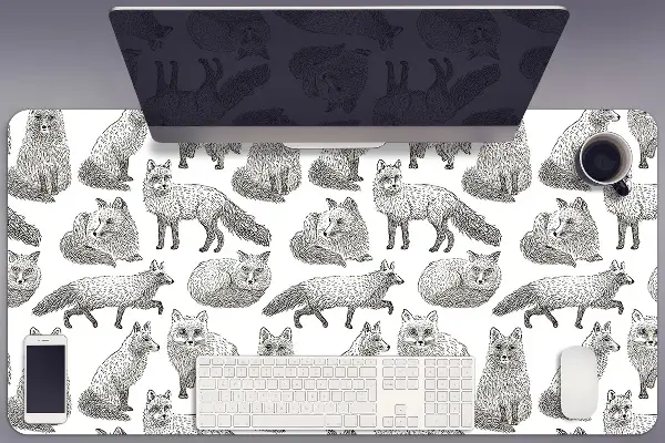 Podloga za pisalno mizo Drawn foxes