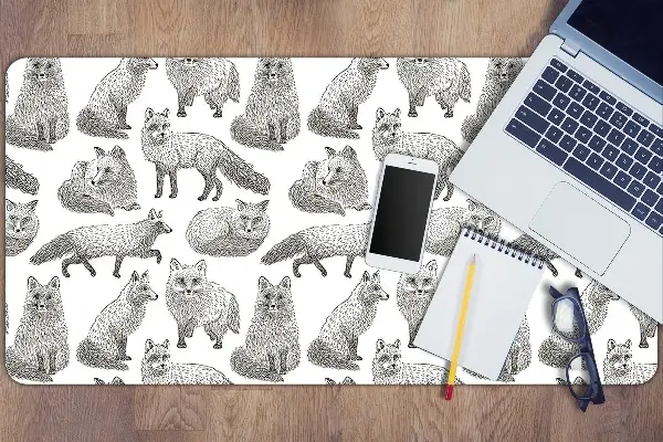Podloga za pisalno mizo Drawn foxes