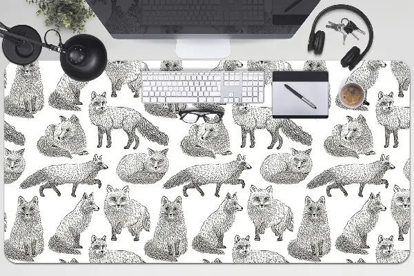 Podloga za pisalno mizo Drawn foxes