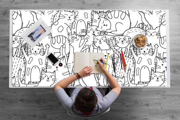 Podloga za pisalno mizo Doodle -style mačke