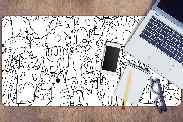 Podloga za pisalno mizo Doodle -style mačke