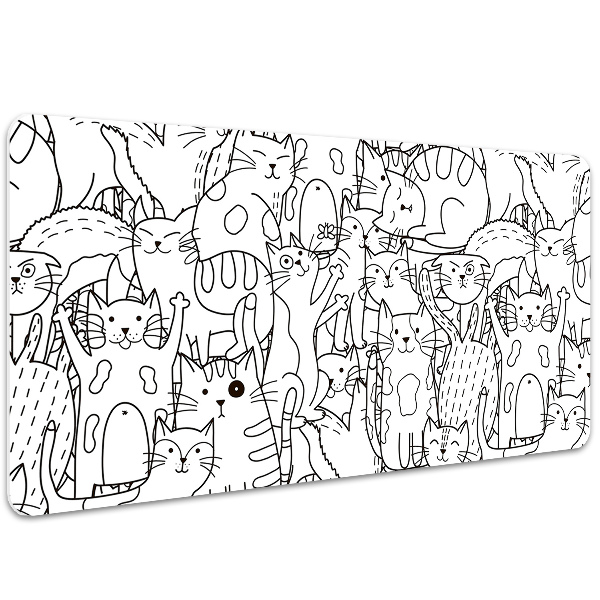 Podloga za pisalno mizo Doodle -style mačke