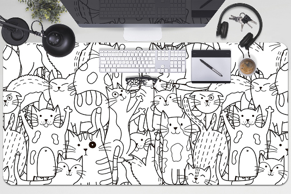 Podloga za pisalno mizo Doodle -style mačke