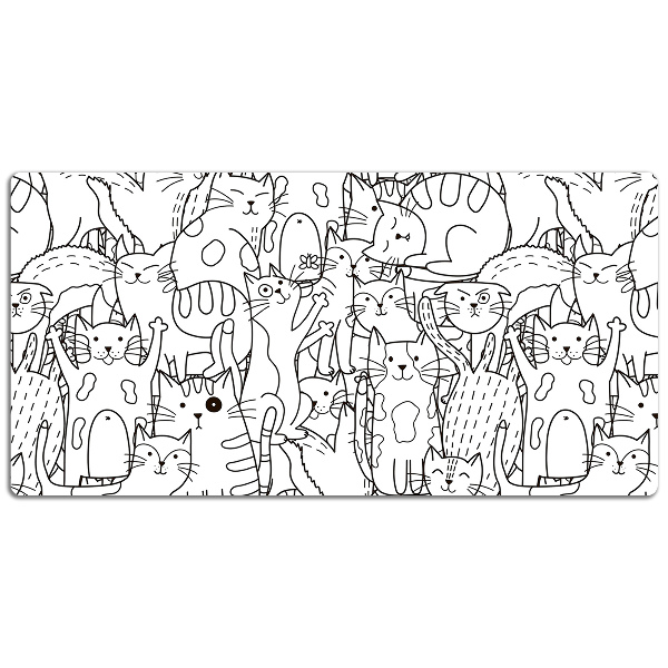 Podloga za pisalno mizo Doodle -style mačke