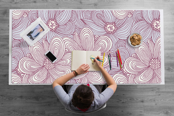 Podloga za pisalno mizo Cvetje doodle