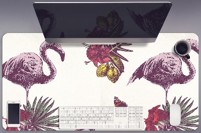 Podloga za pisalno mizo Flamingo in hibiskus