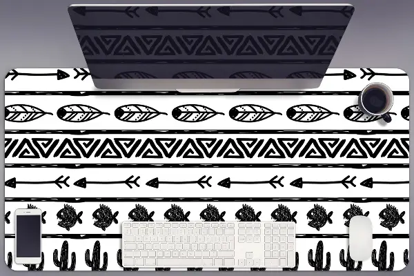 Namizna podloga Boho black and white