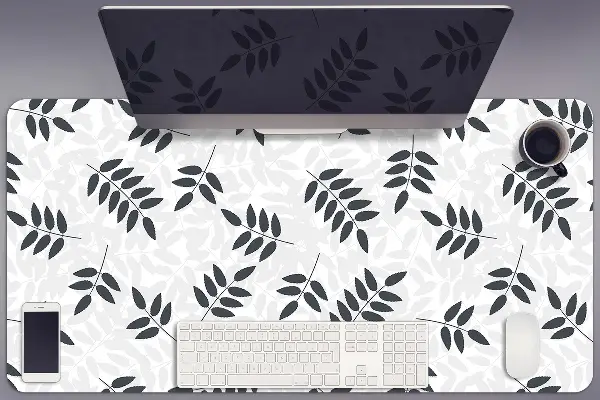 Namizna podloga Black gray leaves