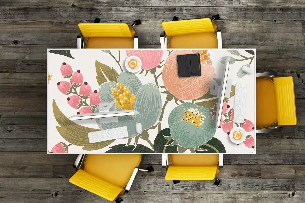 Velika namizna podloga Pobarvane rože