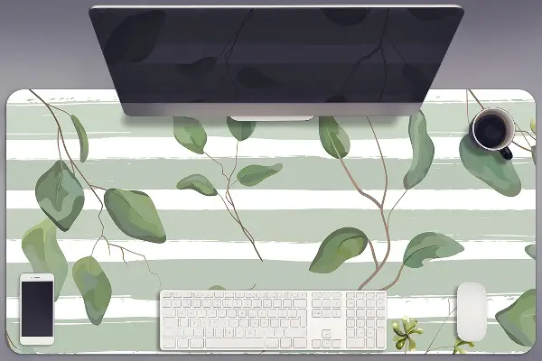 Namizna podloga Leaves on a striped background