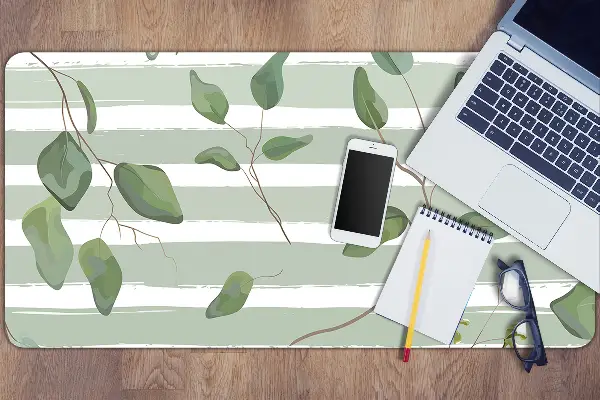 Namizna podloga Leaves on a striped background
