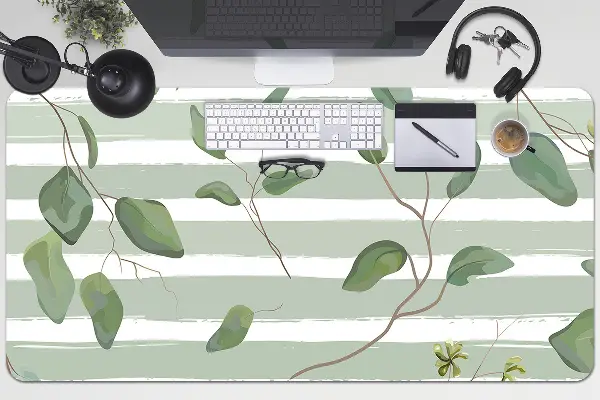 Namizna podloga Leaves on a striped background