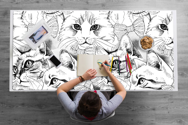 Podloga za pisalno mizo Sketched cats