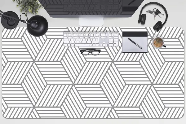 Podloga za pisalno mizo Gray 3D cubes