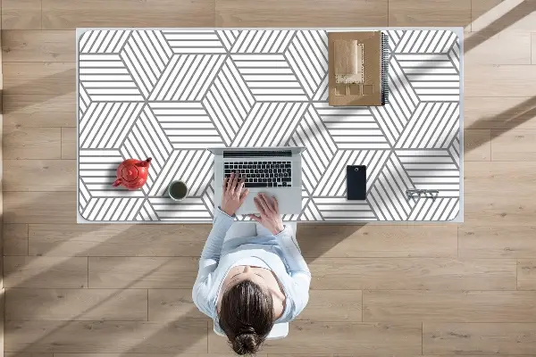 Podloga za pisalno mizo Gray 3D cubes