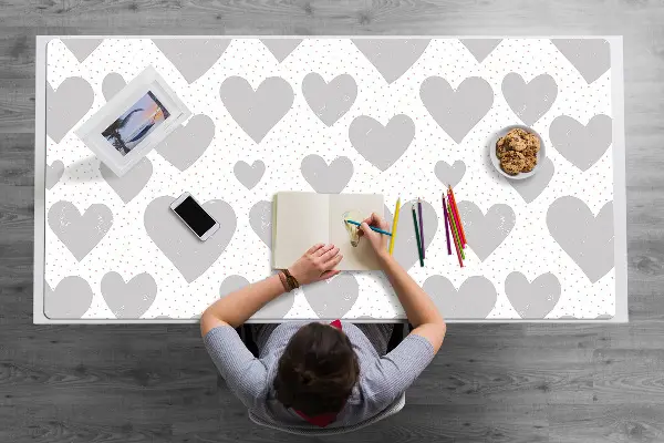 Podloga za mizo Gray hearts