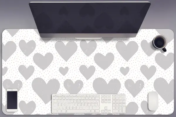 Podloga za mizo Gray hearts