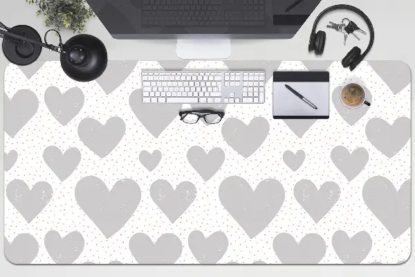 Podloga za mizo Gray hearts