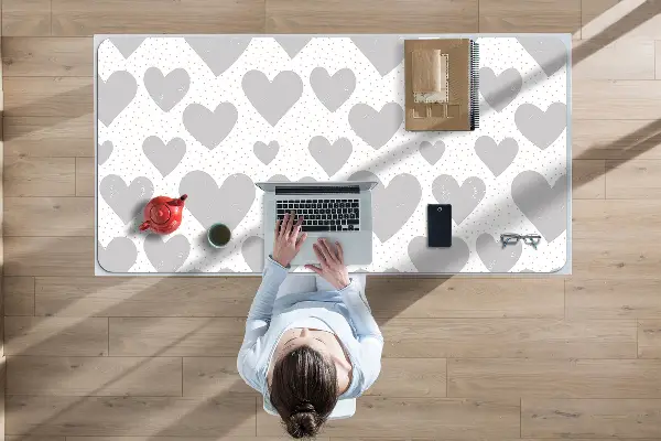 Podloga za mizo Gray hearts