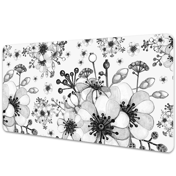 Podloga za pisalno mizo Black and white pattern